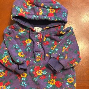 GAP Purple Floral Hooded Pullover with Bright Blooms